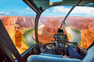 Horseshoe Bend Aerial Photo from Helicopter